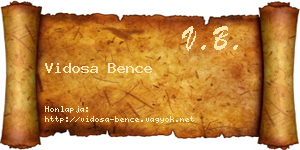 Vidosa Bence névjegykártya
