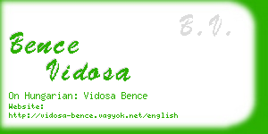 bence vidosa business card